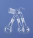 PIS DE VACHE FORME BALLON CONTENANT UNE PRISE A VIDE AVEC 1 ENTREE RODAGE FEMELLE 14/23 ET 3 SORTIES RODAGE MALE 14/23 + 3 BALLONS CAPACITE 50 ML