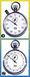 Chronomètre mécanique bleu 1/10 seconde,15 mn, 2 fonctions