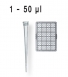 Pointe de pipette Tip Box non stérile 1-50 µl CE IVD les 480 (5 x 96)