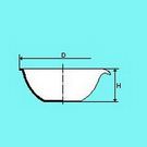 Capsule evap. JIPO f/plat, 54x22 mm Le lot de 5