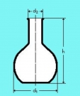 Ballon verre SIMAX fond plat col étroit 50 ml ( X10 )