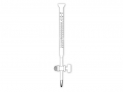 Burette de Mohr 10 ml 1/10 classe B, robinet verre, entonnoir intégré - ISO 385