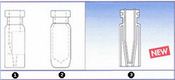 Flacon verre clair ND11 gradué, insert verre intégré 0,2 ml (10 x 100)