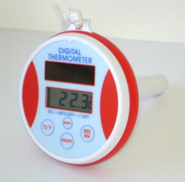 Thermomètre flottant sans fil Piscine solaire Hygromètre d'eau numérique à  distance Piscine et Spa Thermomètres (1pc, bleu blanc, pas de batterie)  Szkydv