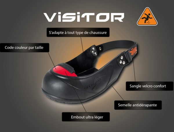 Surchaussures  Sur-chaussures de sécurité antiglisse avec embout de  sécurité VISITOR - TIGERGRIP